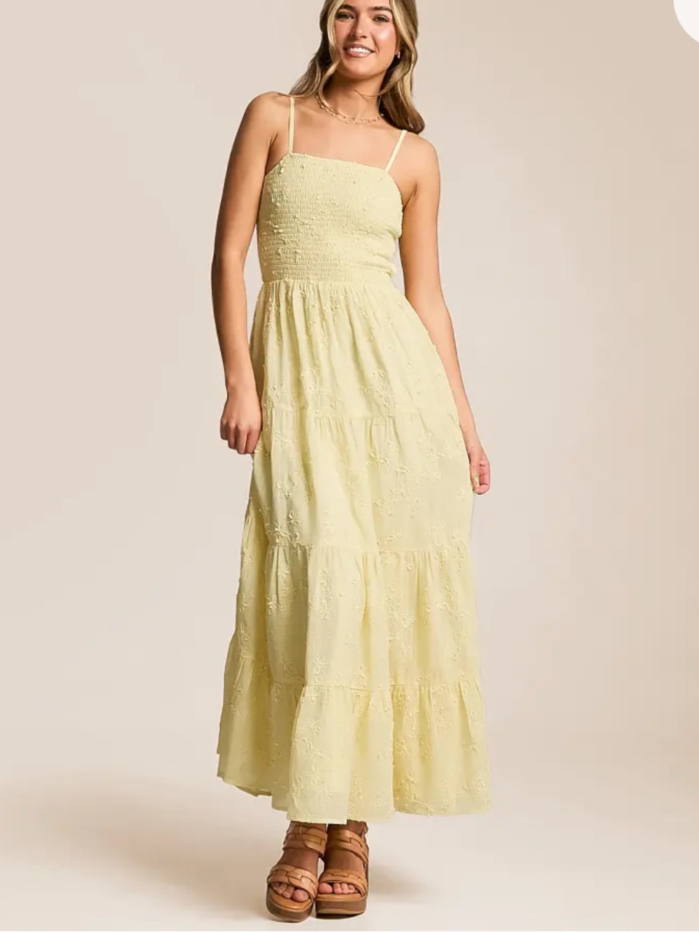 Buckle Yellow Floral Maxi Dress